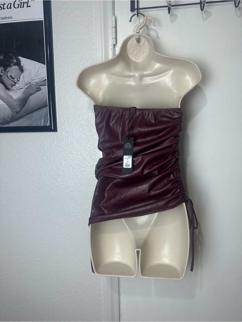 Fashion Nova Burgundy Faux Leather Top - Picture 2 of 5